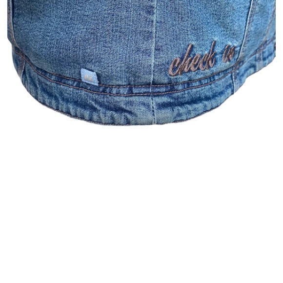 Vintage Italian Designer Girls Sz 128 / US size 7-8 Denim Jean Jacket - Picture 7 of 11